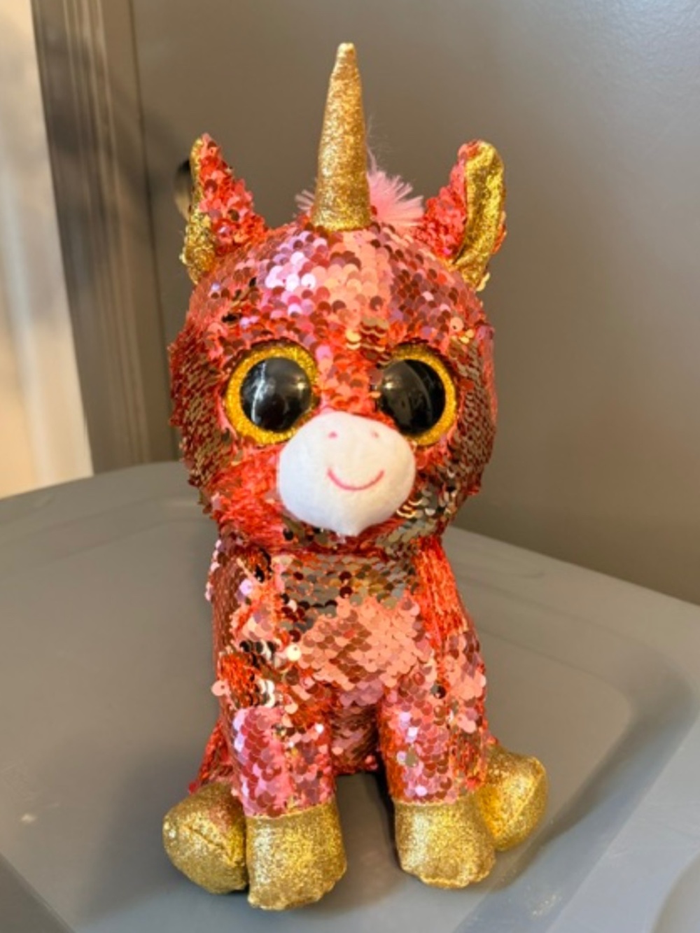 Sequin flippable stuffed unicorn
